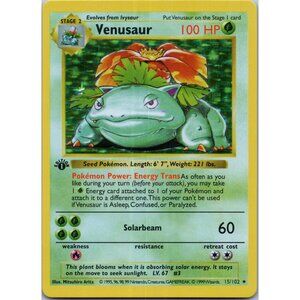 Venusaur Base Set Shadowless 1st Edition "Reprinted"